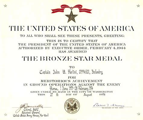 John Forlini's Bronze Star and Service Medals