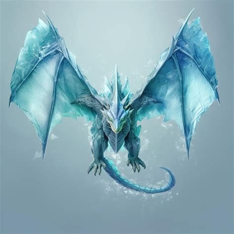 Premium AI Image | There is a blue dragon with wings that are flying in ...