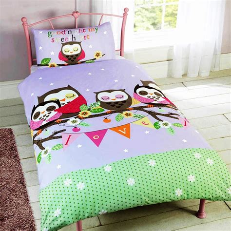 OWL THEMED DUVET COVER SETS AVAILABLE IN JUNIOR SINGLE & DOUBLE BEDDING FREE P+P | eBay