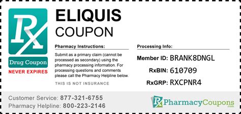 Eliquis Coupon 2024 - Pay no more than $10 a month - Manufacturer Offer