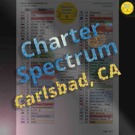 Spectrum Channel Lineup - Printable | Clearwater FL | Free PDF!