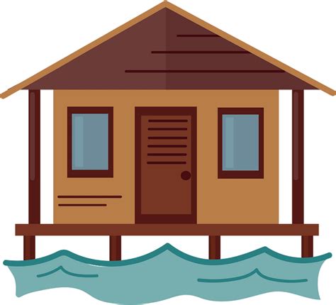 Overwater bungalow clipart. Free download transparent .PNG | Creazilla