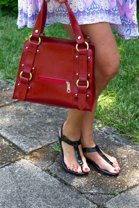 RED LEATHER TOTE Bag Red Leather Handbag Buckles Leather - Etsy