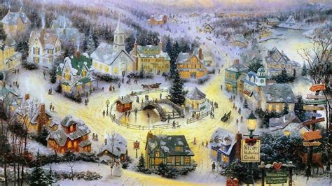 Wallpaper Christmas Thomas Kinkade