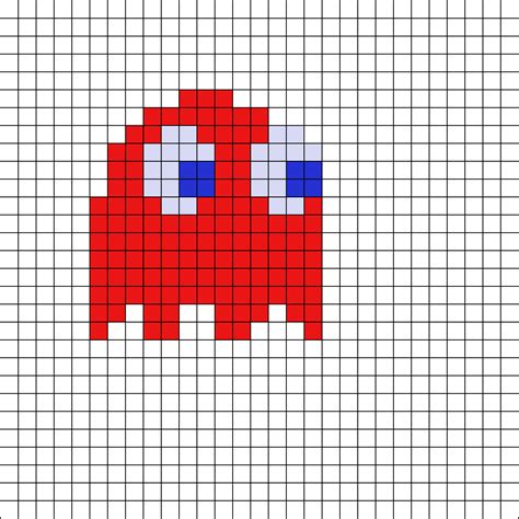 Blinky Ghost Pacman Perler Bead Pattern Pixel Art Pixel Art Pattern ...