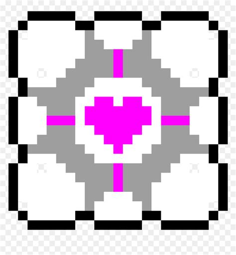 Portal Companion Cube - Minecraft Pixel Art Companion Cube, HD Png ...