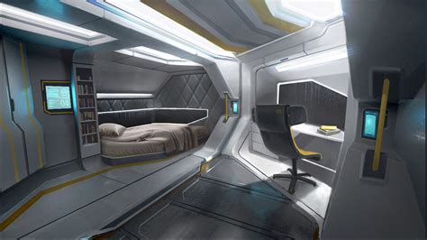 Oleg_ Ovigon | Futuristic bedroom, Spaceship interior, Ship interior