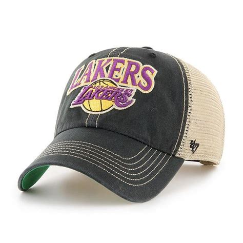 Los Angeles Lakers 47 Brand Tuscaloosa Vintage Black Adjustable Hat ...