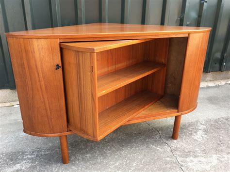 Rare vintage retro mid century teak revolving bar bookcase corner tv unit Norway. Collection in ...