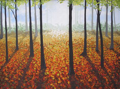 Autumn Forest Painting by Dina Day