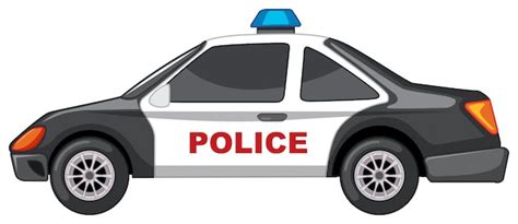 Coche de policía en blanco y negro | Vector Gratis