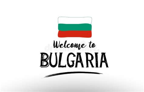 Welcome To Bulgaria Country Flag Logo Card Banner Design Poster Stock ...