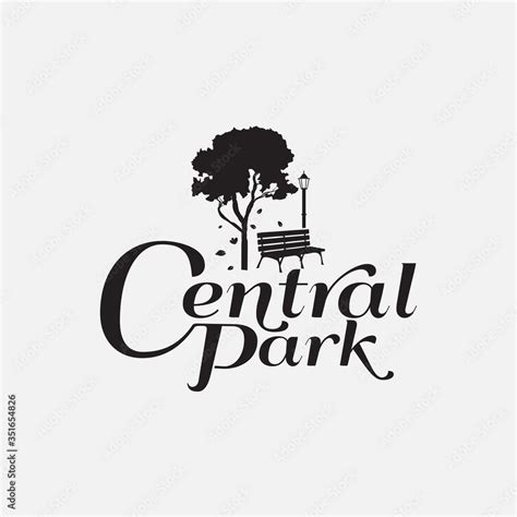 Black and White Central Park Logo Design Template Stock Vector | Adobe ...