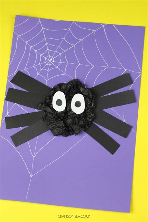 Easy Scrunched Paper Spider Craft - Crafts on Sea