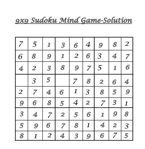 9X9 Sudoku 9 - Solution | Printable Sudoku 9X9 | Printable Sudoku Free