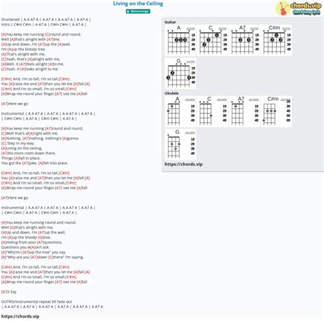 Chord: Living on the Ceiling - tab, song lyric, sheet, guitar, ukulele ...