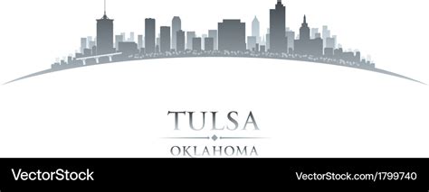 Tulsa oklahoma city skyline silhouette Royalty Free Vector