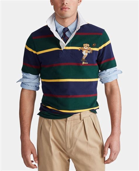 Polo Ralph Lauren Cotton Custom Slim Fit Rugby Bear Mesh Polo Shirt in ...