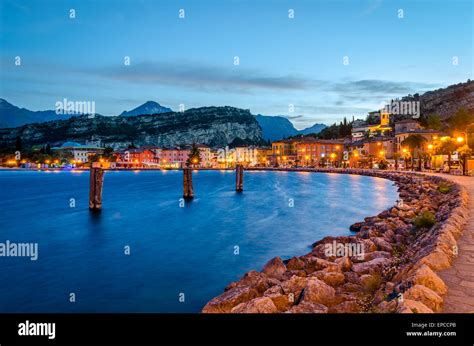 Lake Garda, Town of Torbole (Trentino, Italy) at early morning Stock Photo - Alamy