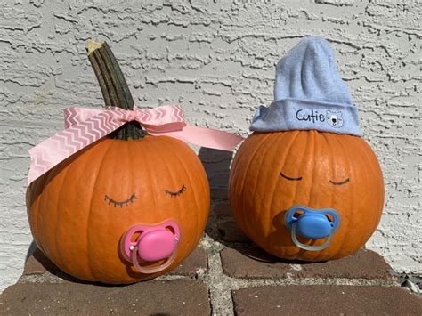 Gender Reveal Baby Pumpkins | Halloween gender reveal, Pumpkin gender reveal, Fall gender reveal ...