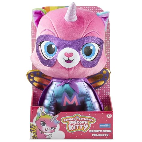 Rainbow Butterfly Unicorn Kitty - 14\" Mighty Meow Felicity Plush ...