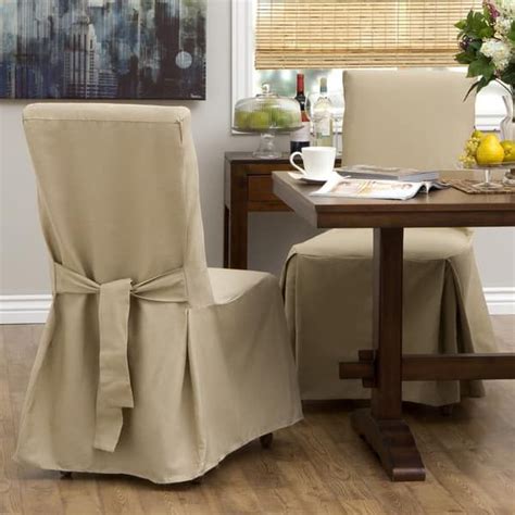 Classic Slipcovers Cotton Duck Parsons Chair Slipcover Pair - Overstock - 2442829 - Natural ...