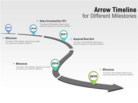 Arrow Timeline For Different Milestones | PowerPoint Presentation Slides | PPT Slides Graphics ...