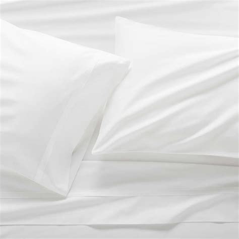 Organic 400 Thread Count Sateen White King Sheet Set + Reviews | Crate & Barrel