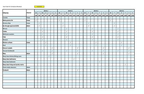 Free Cleaning Schedule Template Excel - PRINTABLE TEMPLATES