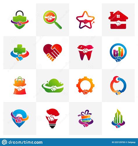 Set of Deal Logo Vector Template, Creative Deal Logo Design Concepts Stock Illustration ...