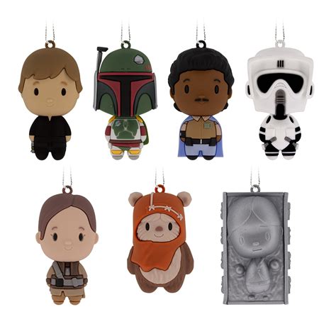 Hallmark Star Wars Mystery Christmas Tree Ornament Set, Han Solo, Ewok, Boba Fett, 0.06lbs ...