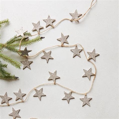 Glitter Star Garland | Star garland, Holiday decor christmas, Garland