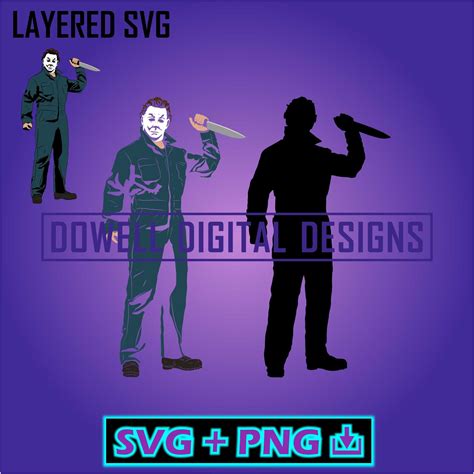 Michael Myers Halloween Horror SVG Instant Download SVG PNG Print, Cut File, Layered Svg for ...