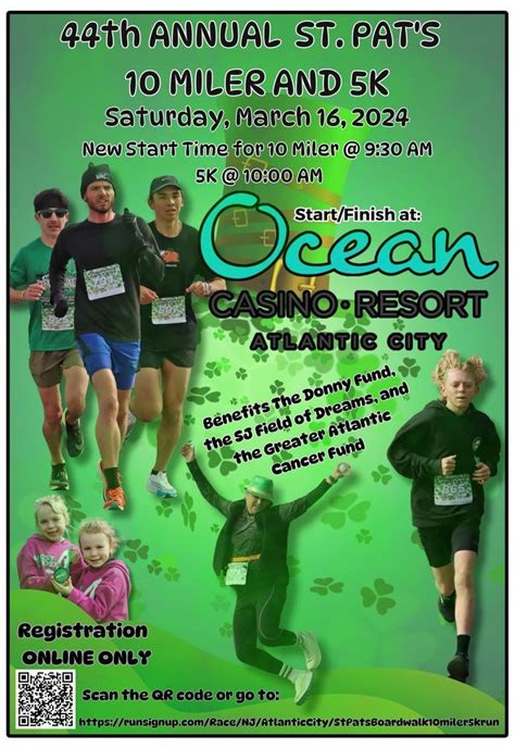 St. Pats Boardwalk 10 miler & 5k run, Ocean Casino Resort, Atlantic ...