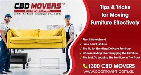 Tips and Tricks for Moving Furniture Effectively - CBD Movers™-Call 1300 223 668 Now