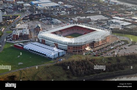 aerial view of Sunderland AFC Stadium of Light football ground, UK ...