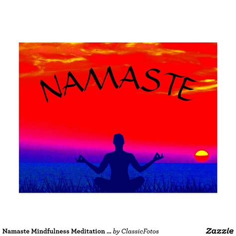 Namaste Mindfulness Meditation and Yoga Sunset Postcard | Mindfulness meditation, Yoga poster ...