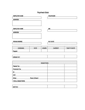 23 Printable Pay Stub Template Free Forms - Fillable Samples in PDF, Word to Download | pdfFiller