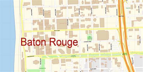 Baton Rouge PDF Map Vector Exact City Plan Louisiana detailed Street ...