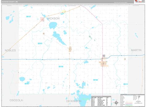 Jackson County, MN Wall Map Premium Style by MarketMAPS - MapSales.com