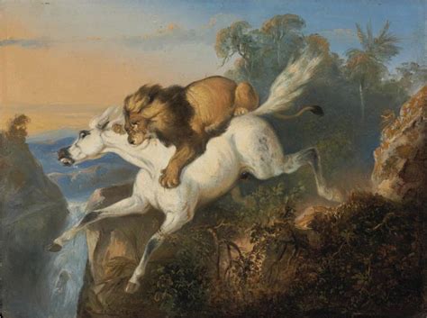 Lion attacking a horse, 1840 - Raden Saleh - WikiArt.org