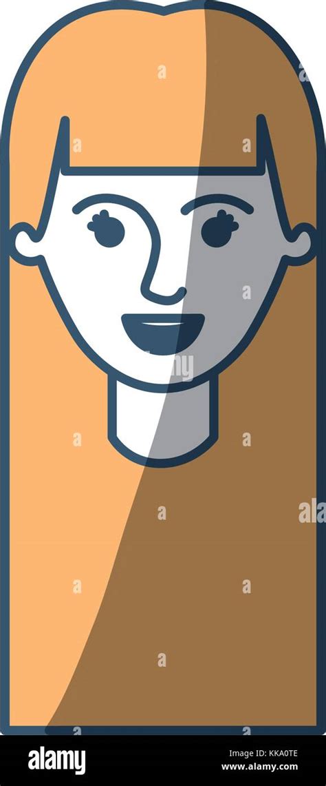 female face with long straight hair in color sections silhouette Stock Vector Image & Art - Alamy