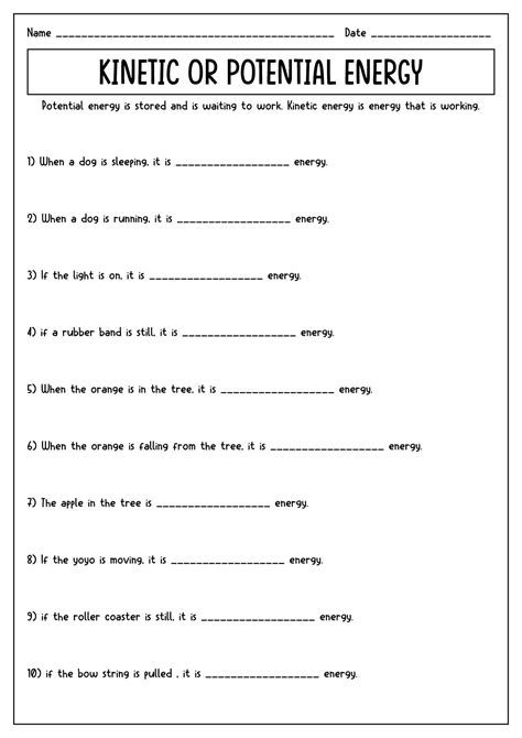 19 Types Of Energy Transfer Worksheet | First grade science, Physical ...