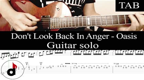 DON'T LOOK BACK IN ANGER - Oasis: SOLO guitar cover + TAB - YouTube