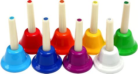 Amazon.com: 8 Note Hand bells, Colorful Handbells Musical Instrument for Kids Adults School ...