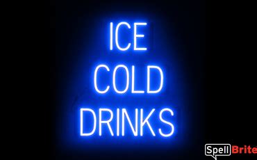Neon-Like Green LED ICE COLD DRINKS Sign