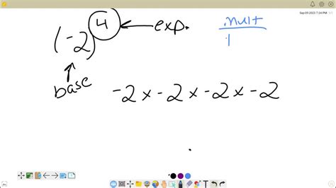 SOLVED: -2 to the 4th power