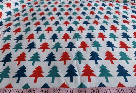 Christmas Trees print fabric, for Christmas theme sewing projects