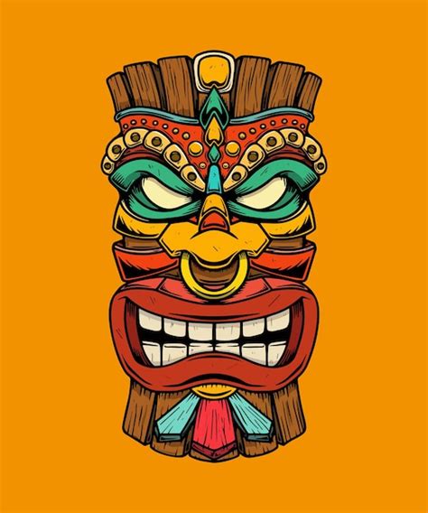 Premium Vector | Illustration of an ancient Mayan mask showing teeth ...