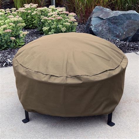 Sunnydaze Decor 36-in Khaki Round Firepit Cover in the Fire Pit Covers ...